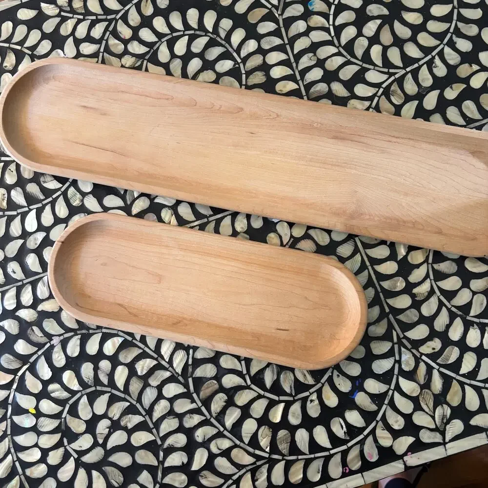 JK Adams Wooden Nesting Appetizer Tray Set